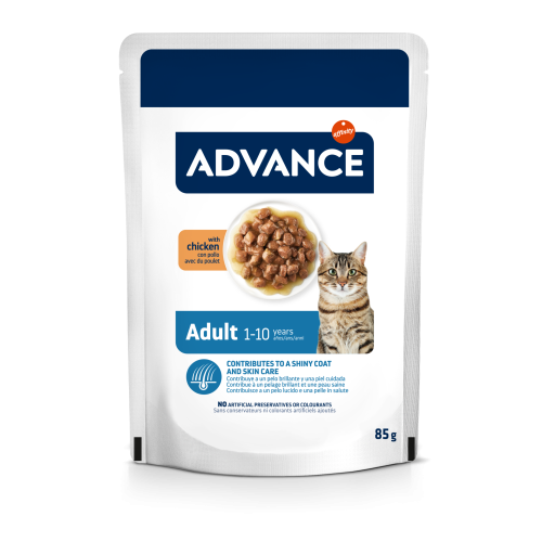 ADVANCE 85g ((Chicken)) Adult 1-10 years 日常護理濕糧 日常成貓濕糧 雞肉配方 (AD56446) 85克X12原盒 (適合年齡1-10歲)