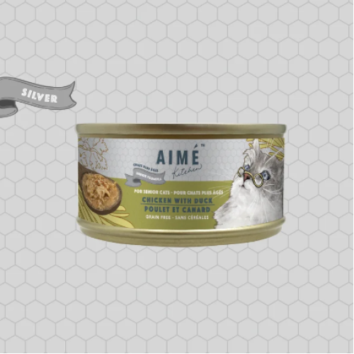 (新舊包裝隨機) Aime Kitchen Senior Formula TDA75-S ((Chicken Recipe with Duck)) Senior Cats 無穀物貓罐頭 老貓專用  雞肉煮鴨 75g (低磷低鎂)
