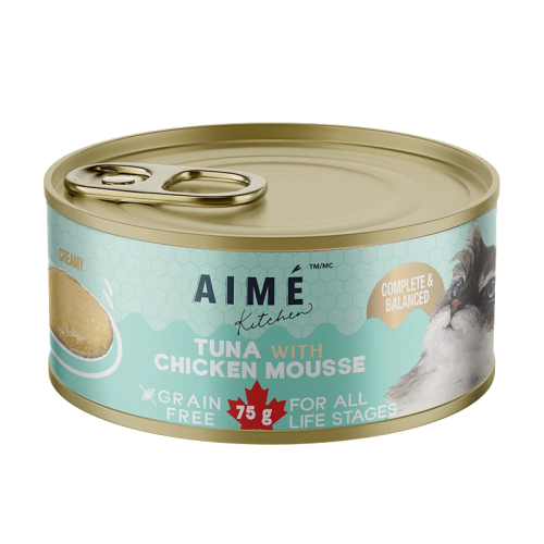 Aime Kitchen Mousse TCM75 ((Tuna with Chicken Mousse)) All Life Stages 吞拿魚雞肉慕絲 (全齡貓) 厚慕絲系列 無穀物主食罐 75g