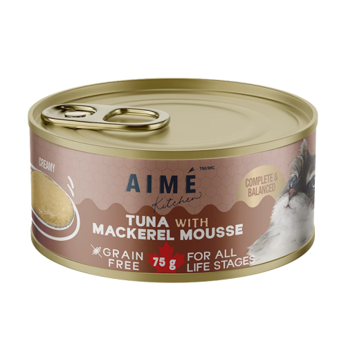 Aime Kitchen Mousse TMM75 ((Tuna with Mackeral Mousse)) All Life Stages 吞拿魚鯖魚慕絲 (全齡貓) 厚慕絲系列 無穀物主食罐 75g