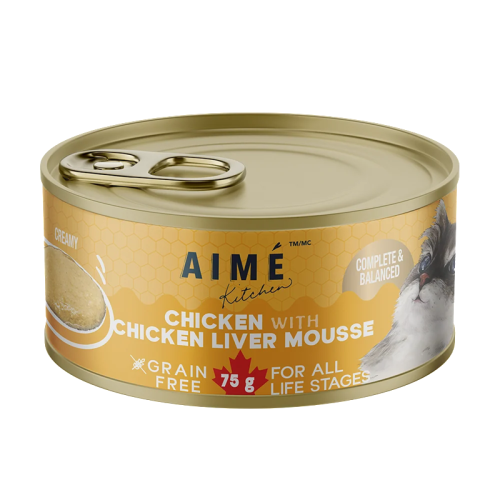 Aime Kitchen Mousse TLM75 ((Chicken with Chicken Liver Mousse)) All Life Stages 雞肉雞肝慕絲 (全齡貓) 厚慕絲系列 無穀物主食罐 75g