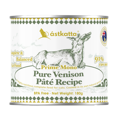 Astkatta 180g Prime Mono ((Pure Venison Pate Recipe)) 純鹿肉純淨天然肉醬配方 純溯系列 主食罐 180克 (P00213) 紐西蘭製造
