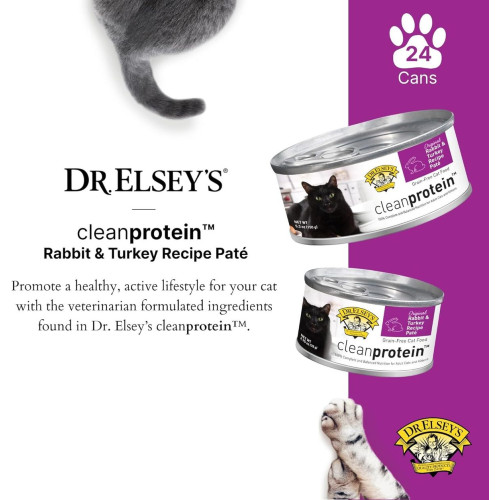 [斷貨中, 未有返貨日期, 可訂貨等貨到]  Dr.Elsey's Clear Protein Grain-Free Rabbit & Turkey Recipe Pate 2.75oz 艾思醫生 簡單蛋白無穀物 全齡貓主食罐 兔肉+火雞配方