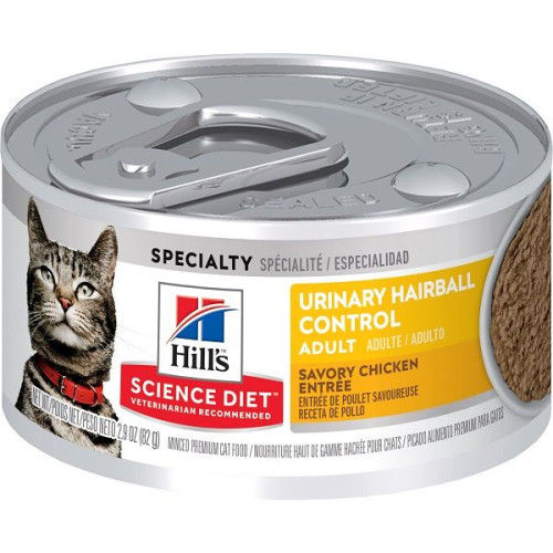 Hill's Science Diet 2.9oz Adult ((Urinary Hairball Control)) Savory Chicken Entree 成貓 泌尿道健康和毛球控制 雞肉 主食罐 2.9oz (#10138) (EXP: 5月/2028)