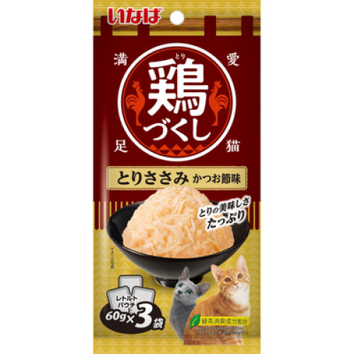 Inaba QCR-92 [全雞宴軟包] 雞肉 鰹魚片味 貓濕包 (60g X3) 