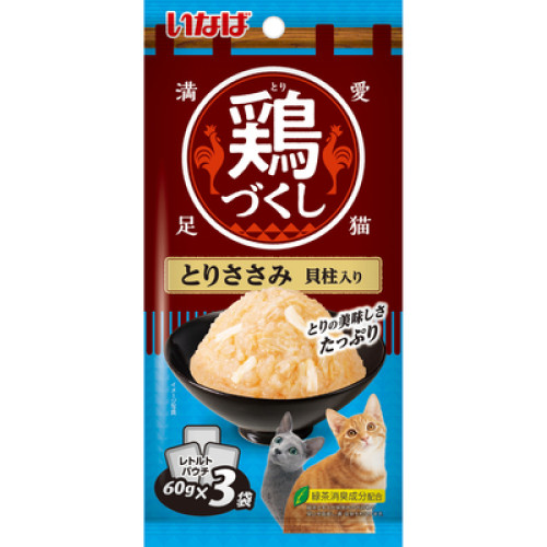 Inaba QCR-95 [全雞宴軟包] 雞肉配扇貝 貓濕包 (60g X3) 