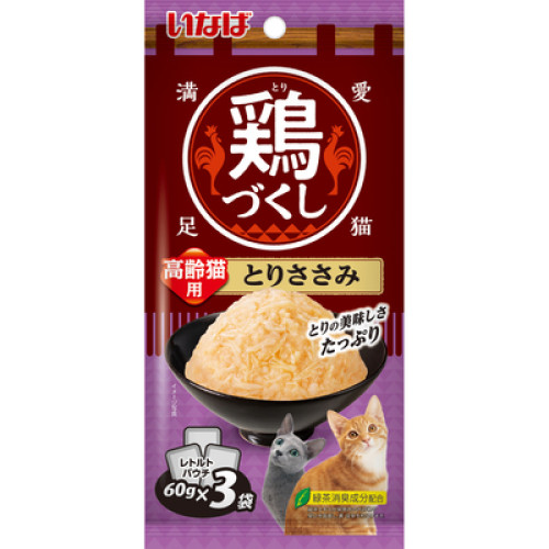 Inaba QCR-96 [全雞宴軟包] 高齡貓用 雞肉 貓濕包 (60g X3) 