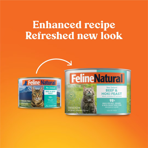 F9 Feline Natural 6oz ((Beef & Hoki Feast)) cat can 無穀物全齡貓 主食貓罐頭 牛肉鱈魚盛宴 170g (F9-C-BH170) 原裝行貨 (新包裝 升級版) K9大湖