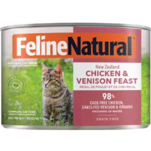 F9 Feline Natural 6oz ((Chicken & Venison Feast)) cat can 無穀物全齡貓 主食貓罐頭 雞鹿盛宴 170g (F9-C-CV170) 原裝行貨 (新包裝 升級版) K9大棗
