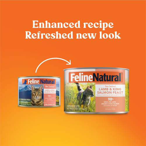 F9 Feline Natural 6oz ((Lamb & King Salmon Feast)) cat can 無穀物全齡貓 主食貓罐頭 羊肉三文魚盛宴 170g (F9-C-LS170) 原裝行貨 (新包裝 升級版) K9大橙