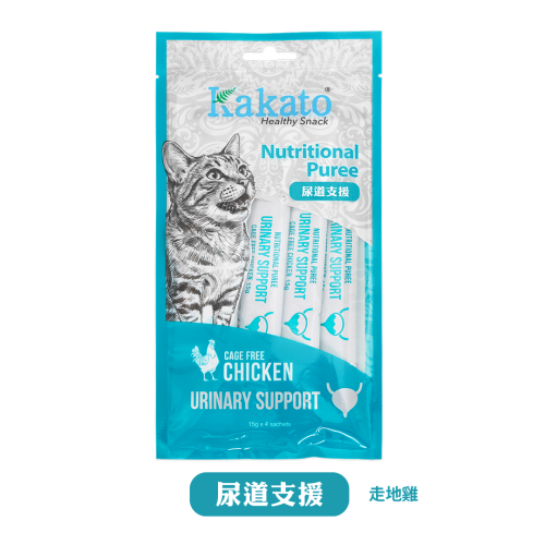 Kakato #966 Nutritional Puree ((Urinary Support)) Cage Free Chicken 卡格 尿道支援 功能保健肉泥 走地雞 (15g X4獨立包裝) 