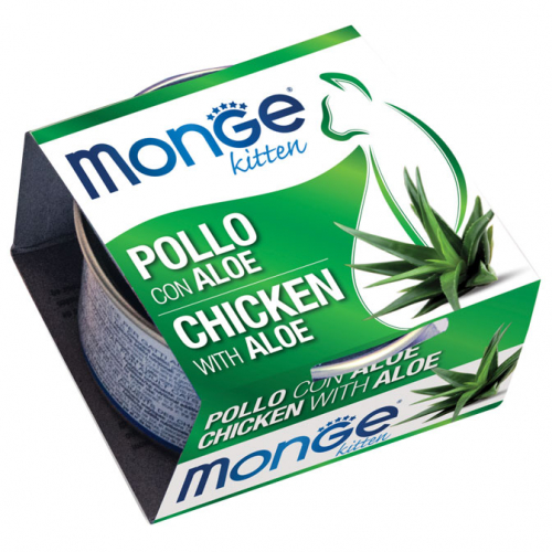 Monge fruits - Chicken Flakes with Aloe (Kitten) 80g 貓罐頭 清新鮮果系列 雞肉蘆薈 (幼貓) MO3352 (新舊包裝隨機)