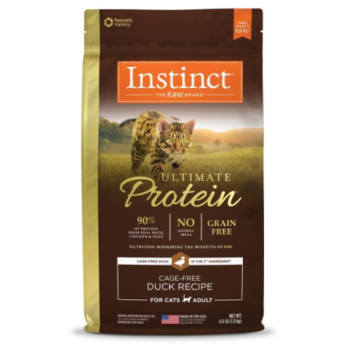 (限時優惠: 正價$520) Nature's Variety Instinct ((Ultimate Protein)) Cage-Free Duck Recipe 4lb 本能 頂級蛋白質無穀物 鴨肉成貓糧 4磅 (658535) 新舊包裝隨機 (EXP: 12月/2027)