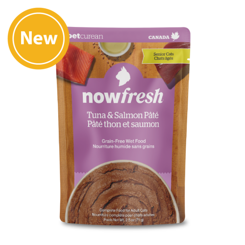 (限時優惠) NOW FRESH Pouch ((Senior Cats)) Tuna & Salmon Pate 營養滋味包 無穀貓濕糧 老貓 吞拿魚及三文魚肉醬包 2.5oz (FG83038) (EXP: 2月/2028)