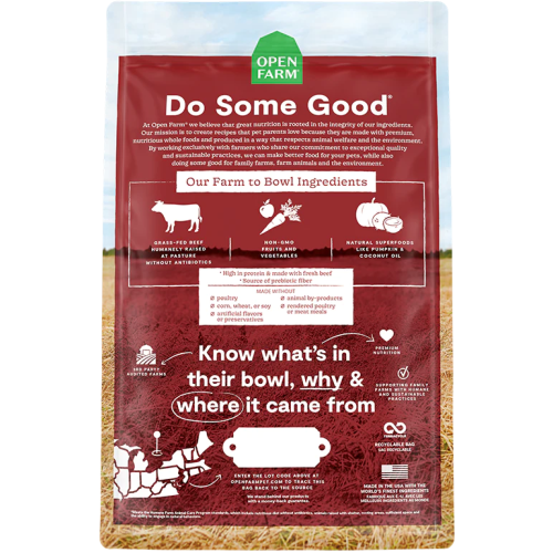 Open Farm DOG [OFBF-11D] 無穀物草飼牛肉菜配方狗糧 11lb (訂貨需時3-5天)