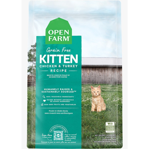 Open Farm CAT KITTEN - Chicken & Turkey 4lb 無穀物貓糧 走地雞+火雞 幼貓 (OFK-4C) (EXP:08/2027)