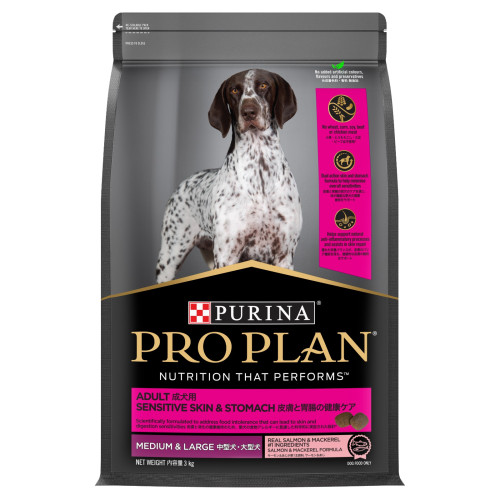 Purina Pro Plan DOG 狗糧 Adult Sensitive Skin & Stomach (Salmon & Mackerel) Medium & Large 成犬敏感皮膚及腸胃配方 (三文魚) 3kg (12519092) (訂貨需時2-3天)