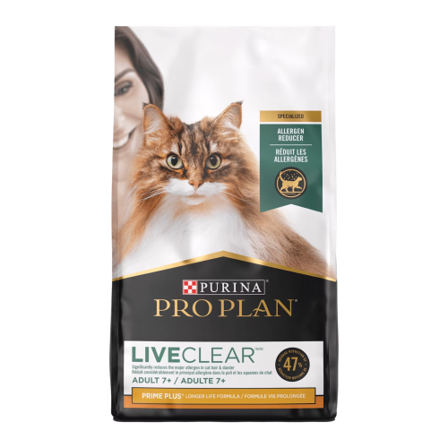 Purina Pro Plan "LIVECLEAR系列" (新裝.白條黃) Adult 7+ Prime Plus 3.2LB, 1.45kg 舒敏系列™ 成貓 7+配方 雞肉 3.2磅 (12469276) (EXP: 12月/2027)