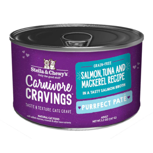 Stella & Chewy's CAT 無穀物主食罐 Carnivore Cravings Purrfect Pate 滋味骨湯肉醬 Adult Salmon, Tuna & Mackerel 成貓 三文魚+吞拿魚+鯖魚 5.2oz (PPC-STM-5.2) (正價$26.5)