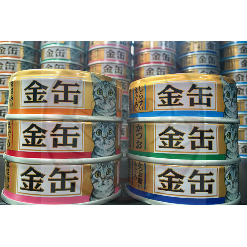 Aixia 日本金缶 (金罐GN) 貓罐頭 70g {24罐拼盤} 4款味, 味道及數量隨機 (如個別味缺貨恕不另行通知) Aixia 日本金缶 (金罐GN) 貓罐頭 70g {24罐拼盤} 4款味, 味道及數量隨機 (如個別味缺貨恕不另行通知)