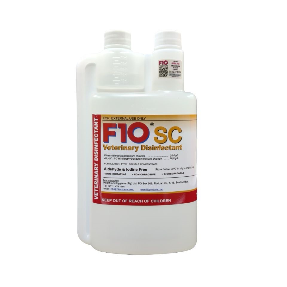 [斷貨中, 未有返貨日期, 可預訂等貨到] F10SC 獸醫消毒劑 F10SC Veterinary Disinfectant 1L (免沖洗 ...