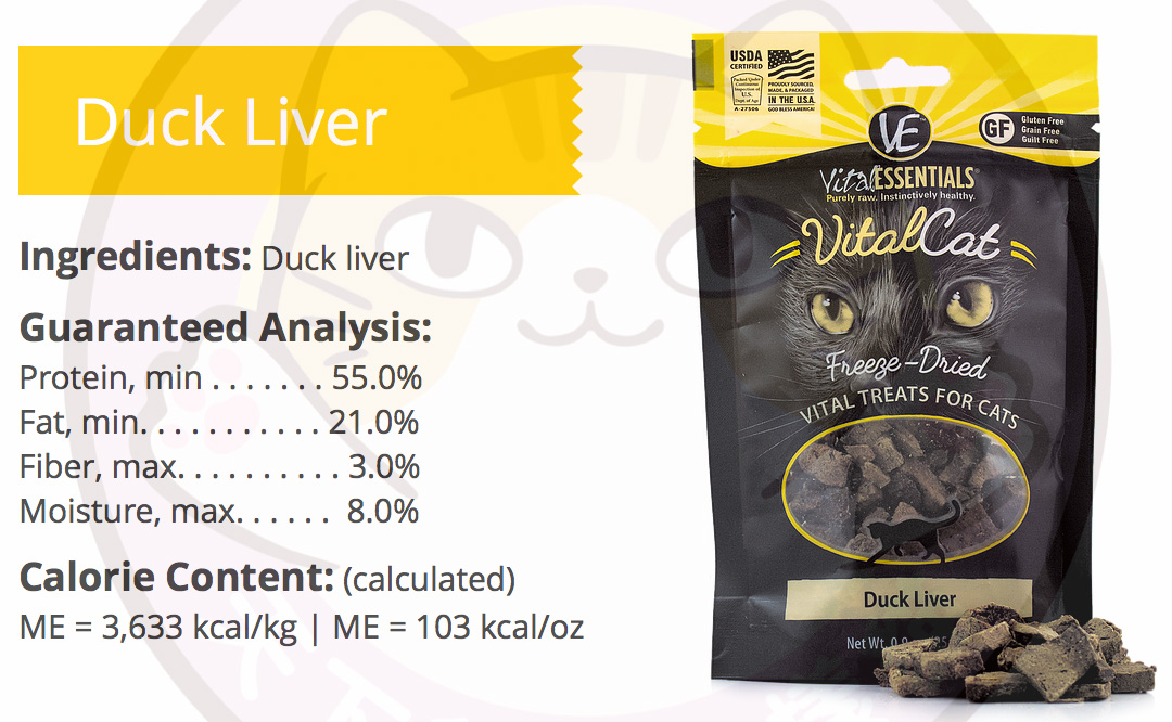 vital essentials cat treats - duck liver 0.9oz 冻乾肉粒小食,鸭肝